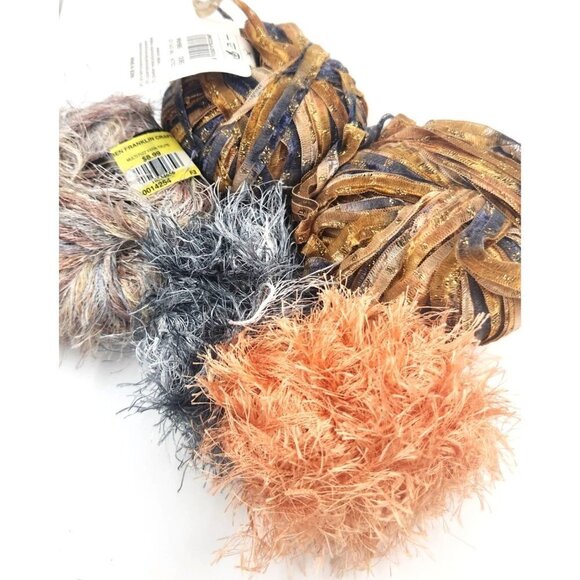 Yarn Lot Orange, Black, Grey, Varigated for Crocheting, Knitting, Fiber Art, Jun - Picture 3 of 3